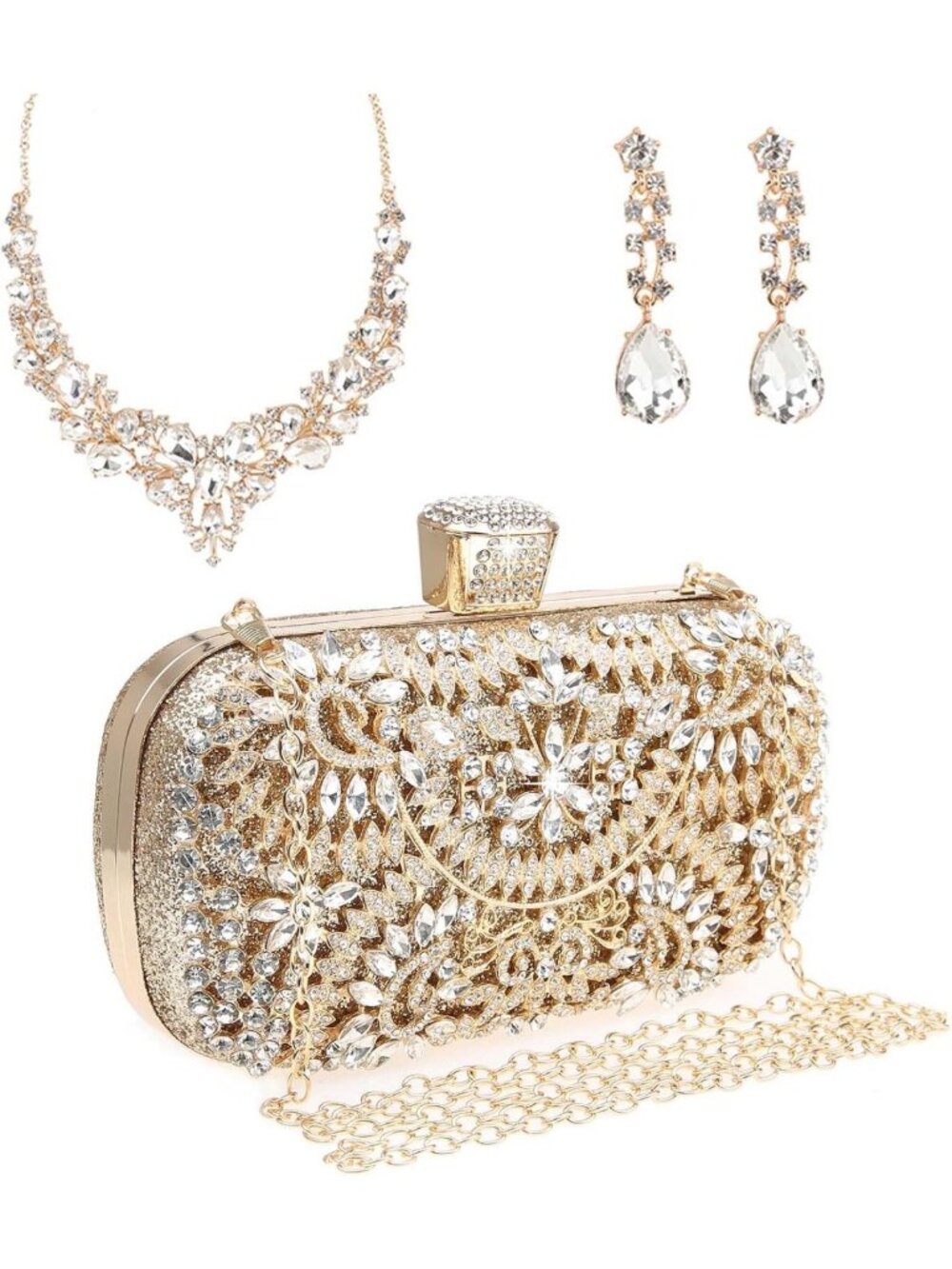 Sparkly Rhinestone Clutch Bag | Glitter Sequin Evening Purse for Wedding & Prom